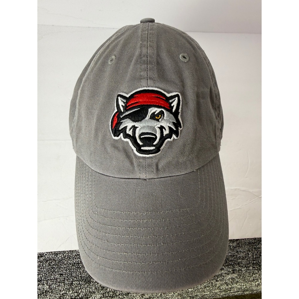 Erie SeaWolves 47 Brand Clean Up Charcoal Grey Adjustable Strapback MiLBHat NEW